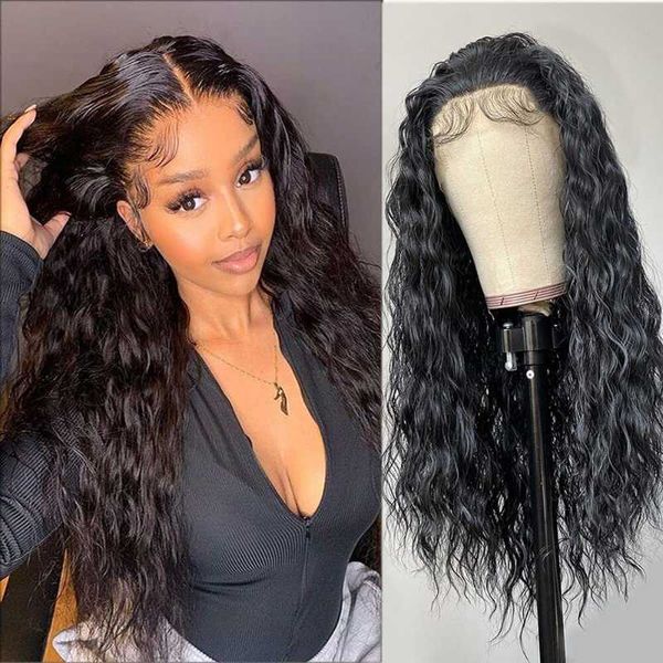 

synthetic wigs long curly lace front natural with baby hair heat resistant swiss black for women