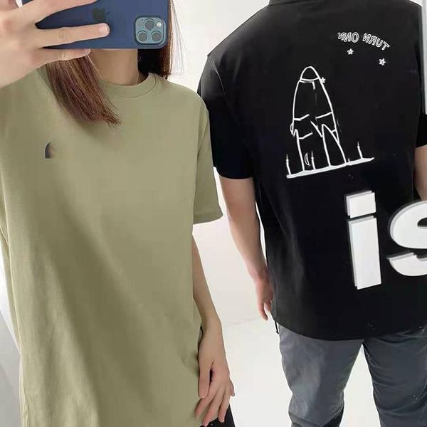 

women's t-shirt 2021 summer female n-letter short sleeve loose solid round neck cotton korean style commuter 041005, White
