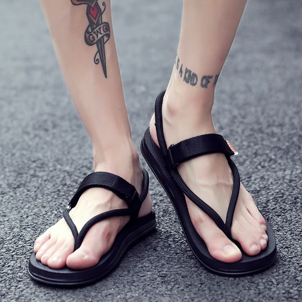 

summer sandals men's beach flip flops black brown grey fashion casual outdoor walking