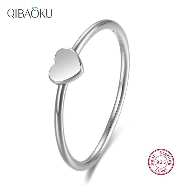 

cluster rings dainty ring 925 sterling silver women fine jewerly simple love heart for fashion wedding, Golden;silver