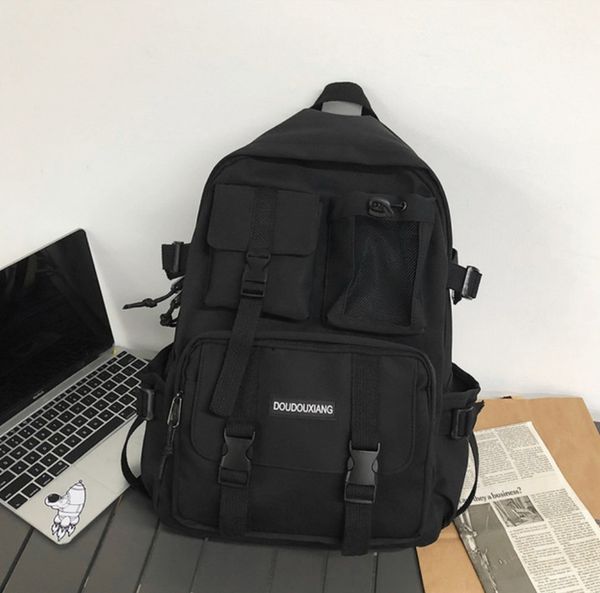 

women boy nylon canvas bags travel mesh females korean version student college schoolbags men girl cool lapschoolbag male fashion book b