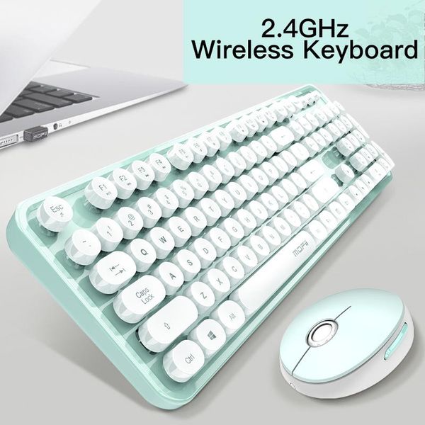 

wireless keyboard and mouse combo silent 2.4ghz usb receiver cute 104 keys full-sized for pc computer lapkeyboards