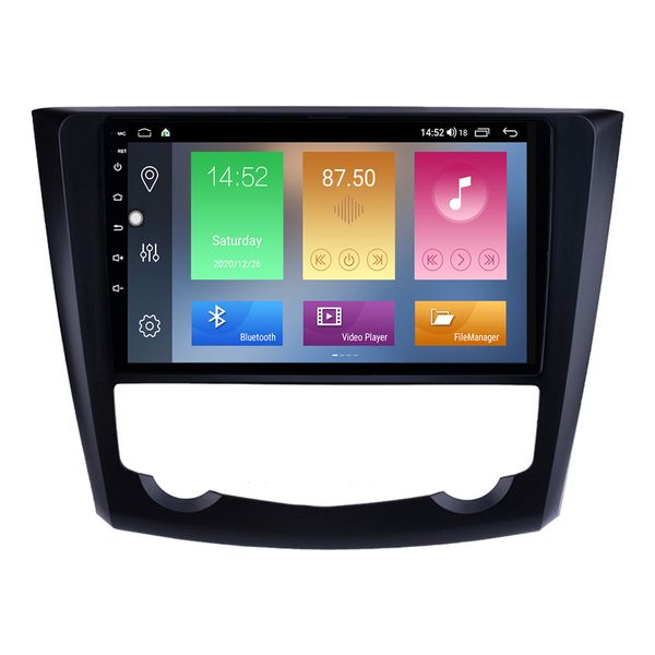 Lettore di navigazione GPS per auto DVD per Renault Kadjar 2016-2017 Sintonizzatore TV stereo 9 pollici Android 10 HD Touchscreen Radio automatica Controllo del volante Telecamera per la retromarcia