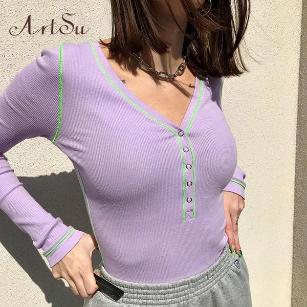 

women's jumpsuits & rompers 2021 autumn purple bodysuit long sleeve cotton bodysuits women bodycon female casual jumpsuit clothe asju6, Black;white