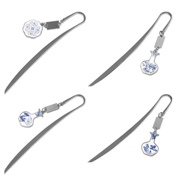 

bookmark alloy blue and white porcelain bookmarks chinese style pendant