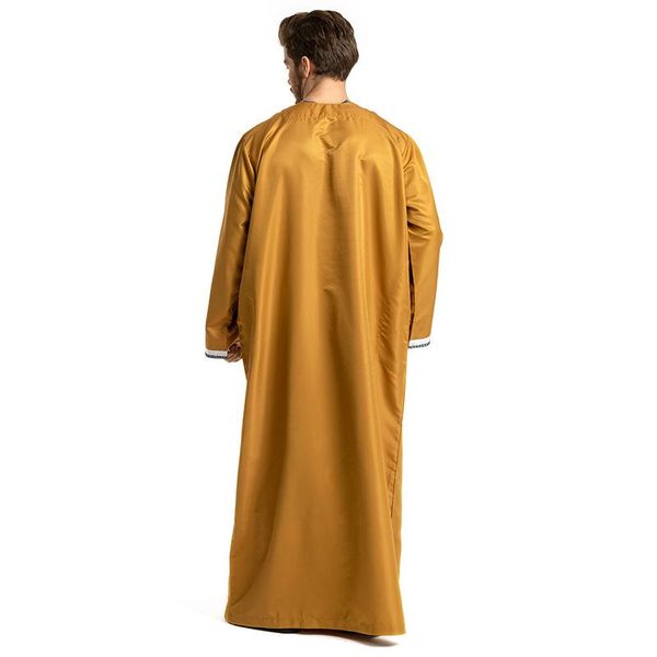

ethnic clothing jubba thobe islamic muslim qamis men robe ramadan costumes arabic pakistan saudi arabia dubai abaya full sleeve kaftan, Red