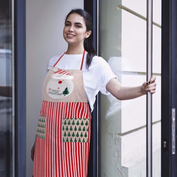 

aprons cartoon cooking apron kitchen for woman men vintage sugar christmas baking accessories chef waiter cafe shop bbq bibs #tg