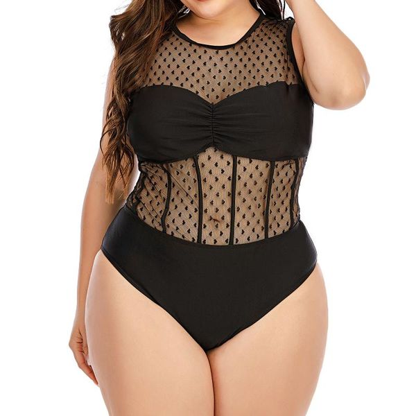 

women's swimwear bikini set plus size mesh hollow stitching bikinis beach wear maillot de bain femme, White;black