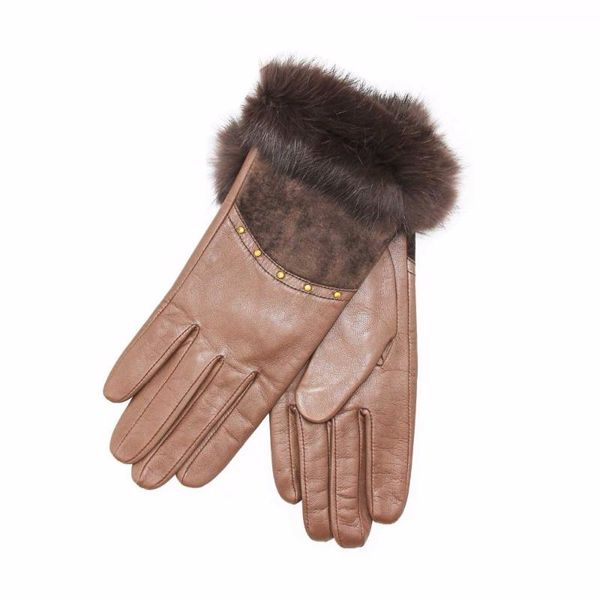 

fingerless gloves winter ladies 2021 pure leather personality fashion warm plus velvet short goatskin handschoenen, Blue;gray