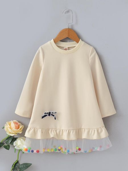 

girl's dresses 2021 autumn and winter style long-sleeved elegant princess dress solid color girls clothing children's 2-6 years, Red;yellow