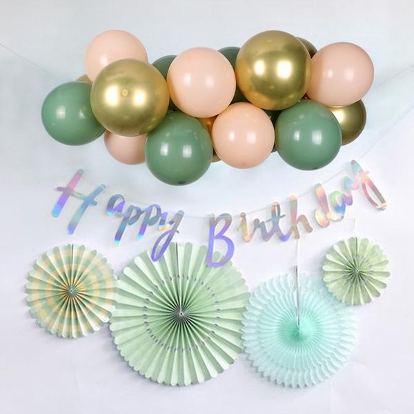 

party decoration 19pcs balloons garland arch kit macaron avocado green pastel latex balloon retro birthday wedding baby shower decor