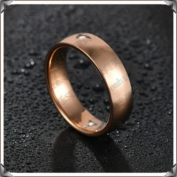 

cluster rings arc five-color glossy ring finger 6mm spherical stainless steel custom men's 2021 simple plain, Golden;silver