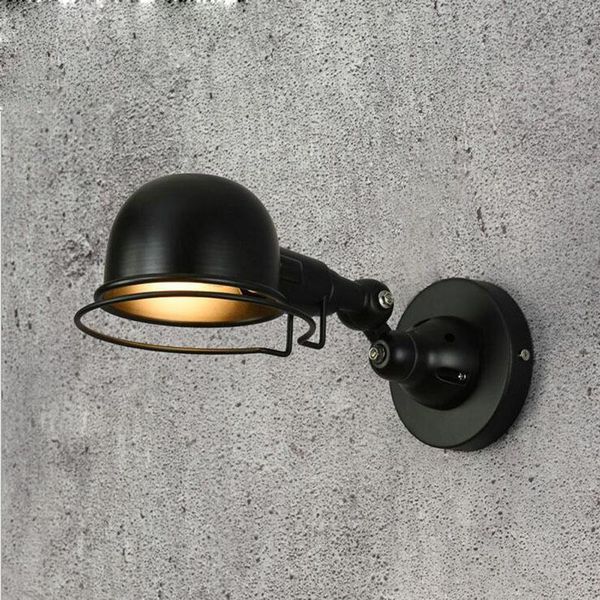 

american creative interior home personality led room wall lamp rotating retro living black small iron lamps