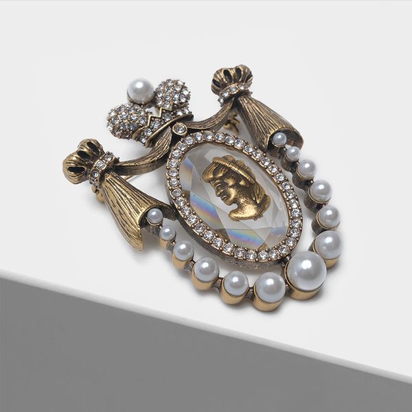 Amorita Boutique Prinzessin Design Pins Gericht Europäische Retro Perle Vintage Brosche