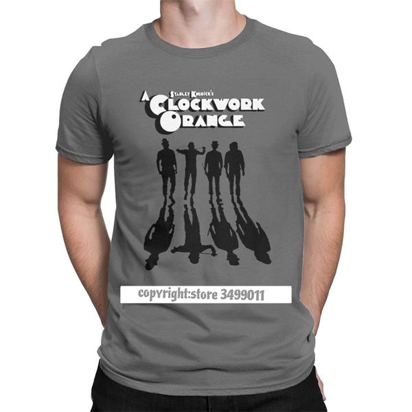 

a clockwork orange shadows tshirts men walk mechanics kubrick darkness fun cotton tee t shirt streetwear 210707, White;black