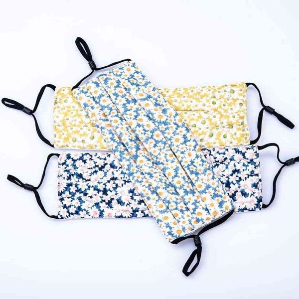 

20 pcs stock flower print creativity cloth face mask for adults fashion cotton mask anti-fog dustproof breathable washable face mask fy0039