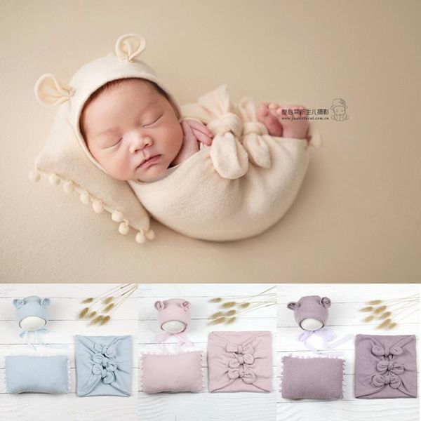 Caps Hats 2021 Baby Pography Props Born Blanket Po Wrap Swaddling Studio Shoot Accessori