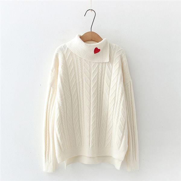 

winter wool turtleneck heart sweater women kawaii warm roll collar knitted jumper female fashion elegant cashmere pullover, White;black