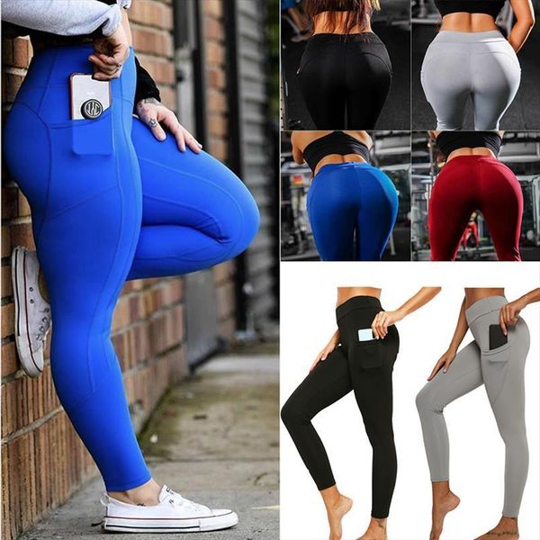 

fitness gym women legging push up high waist pocket workout slim leggins fashion casual mujer pencil pants, Black