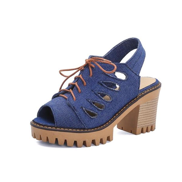 

dress shoes kmeioo classic ladies lace-up jean shallow sandals elegant summer peep toe women comfy platform plus size, Black