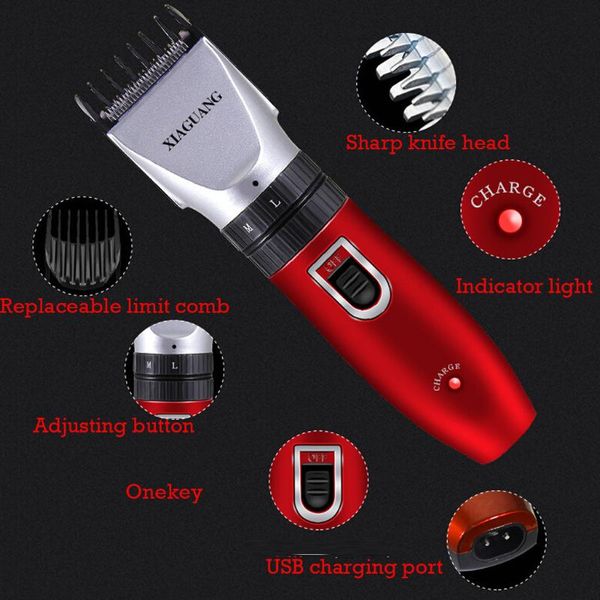 

hair clippers metal professional electric clipper rechargeable shaved head trimmer cordless grooming home haircut trimmer#4