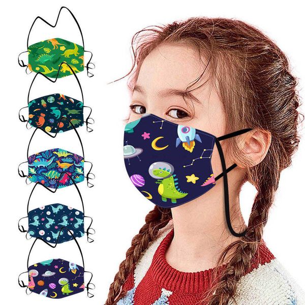

children's washable filter hanging neck mask dustproof cotton mask printed maskhigh quality