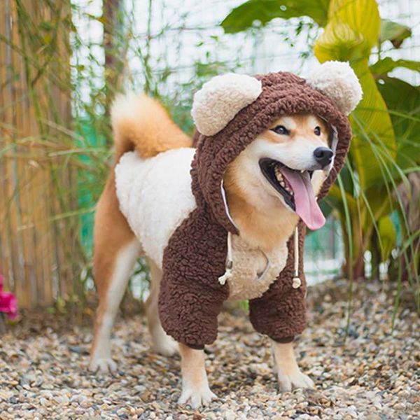 

dog apparel party cotton blends outfit warm coat autumn winter pet clothes fashion with hood holiday puppy soft casual plush outwear