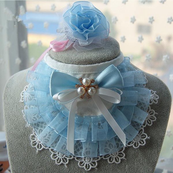 

adjustable pet lace princess bow bib for small dogs neckties cat accessories handmade cute collars animal supplies & leads