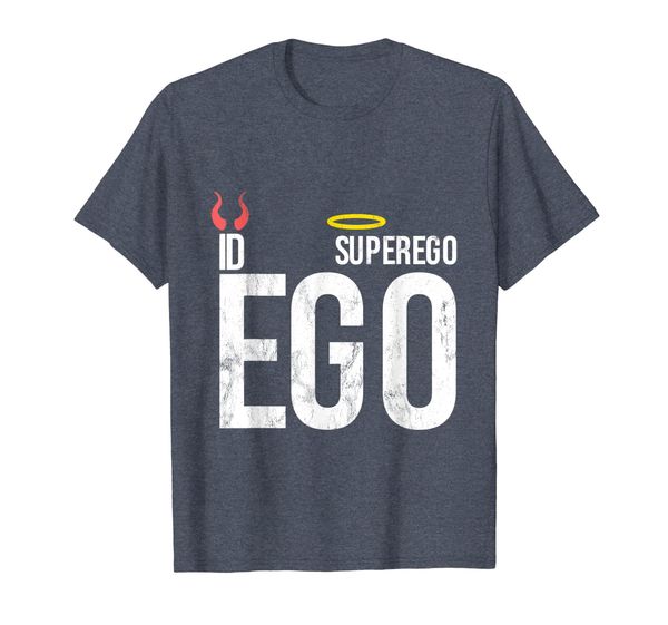 

id, ego, superego, funny psychology tshirt social science, White;black