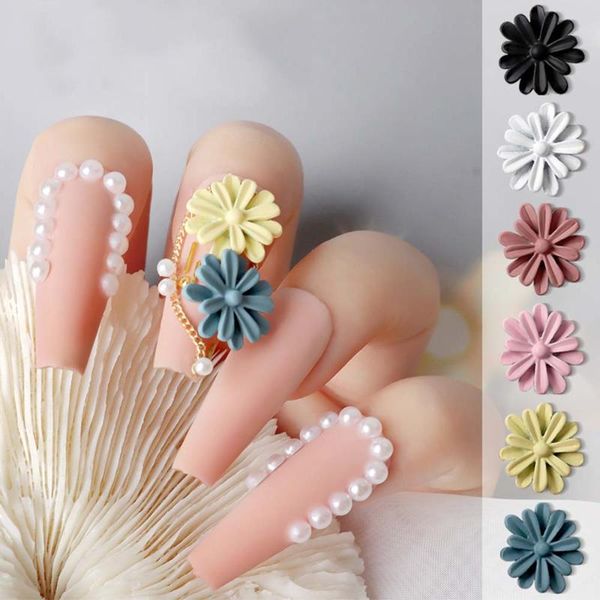 

nail art decorations spring and summer resin color double layer small flower jewelry 3d exquisite charm decoration manicure accessories, Silver;gold