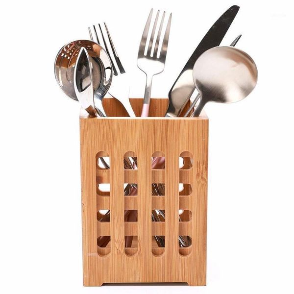 

storage bottles & jars bamboo chopstick cage kitchen creative multi-purpose pure natural utensils bucket square hollow grid