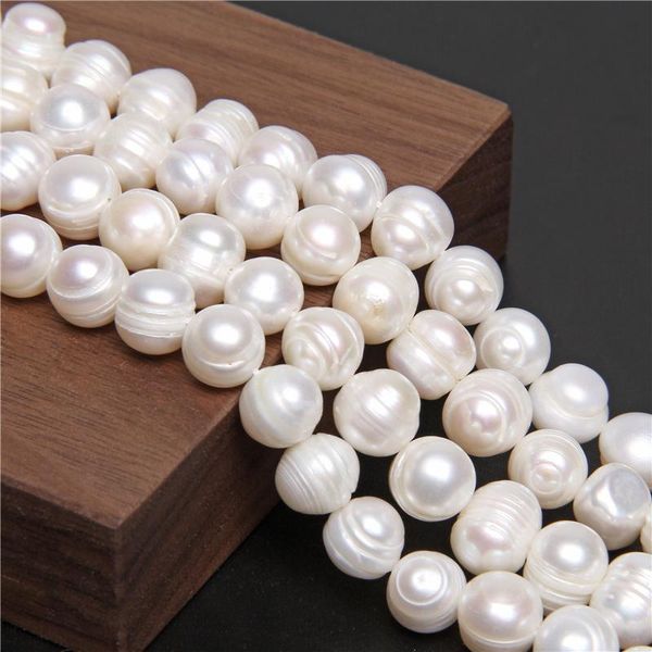 

other grade 6-13mm white natural freshwater pearl beads potato round pearls for jewelry making diy bracelet necklace 14'' strand