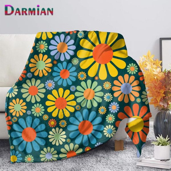 

trendy japanese style colorful cartoon sunflower flannel blanket soft comfortable bedroom sofa summer quilt kids blankets