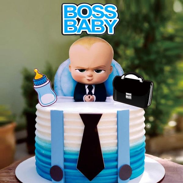 

other festive & party supplies baking cake decoration birthday boss little plug-in baby bottle tie briefcase card