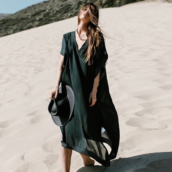 Caso longo para cima pareos de playa mujer praia desgaste plus tamanho biquíni coverup robe plage sarong preto praia túnica