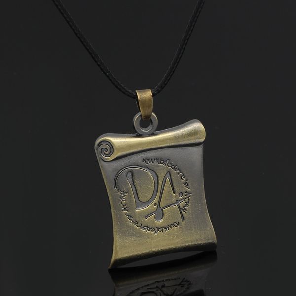 

popular necklace harry potter da book scroll bronze necklace, Silver