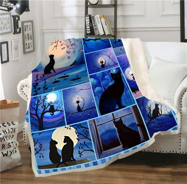 

bedding sets flannel blanket 3d cats printed fashionable vintage bedspread blankets kids creative pattern design room decor