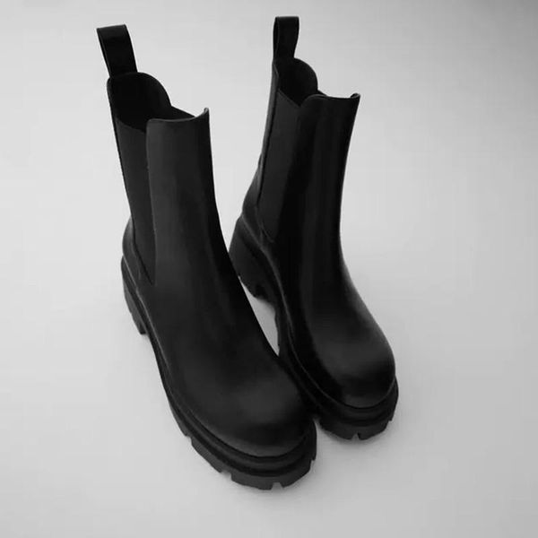 

boots women's rubber shoes rain leather med basic pu rome hoof heels heel, Black