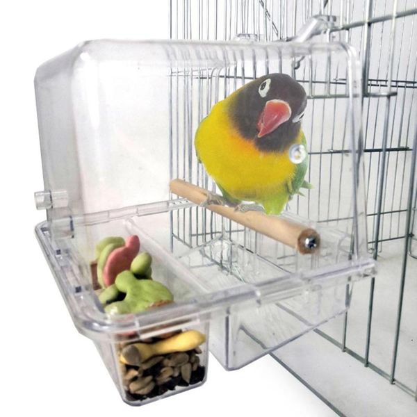 

pet bird feeder feeding bowl cage mounted hanging stand holder toy cages