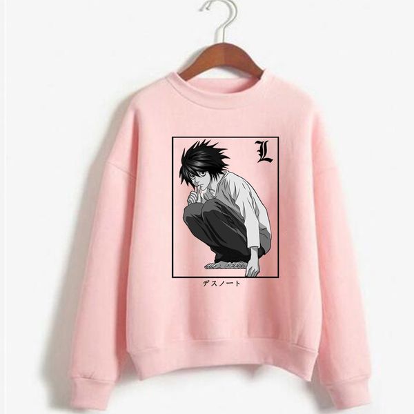 

2021 winter clothes women anime death note hoodie autumn long sleeve hoodies pullover sweatshirt y0319, Black