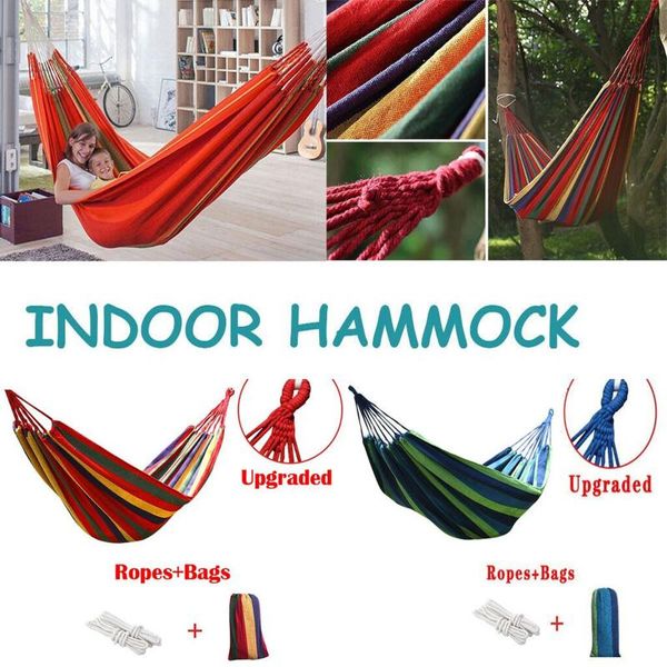 

camp furniture comfort durability yard striped hanging chair large hammocks thick canvas stripe bed hammock 200x100cm