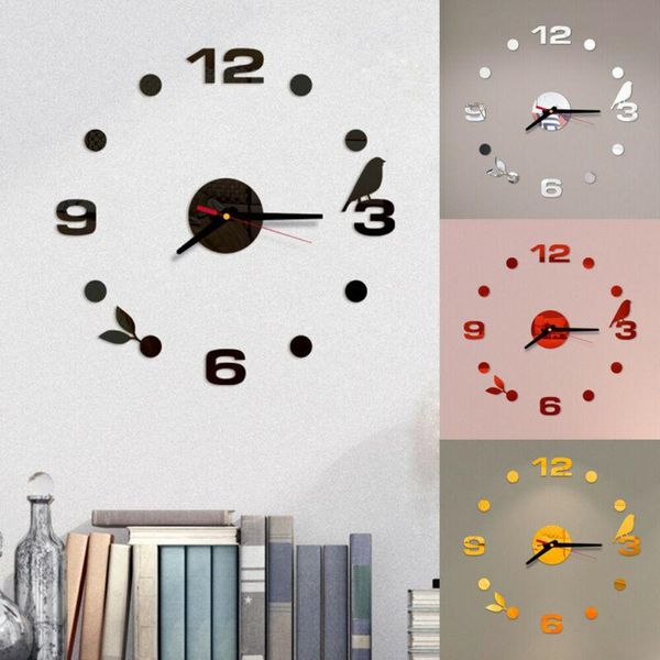 

wall clocks modern design diy 3d large number clock mirror big watch sticker decor silent home office kids room unique gift