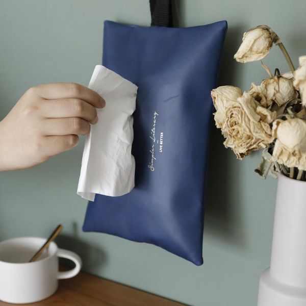 

tissue boxes & napkins 1pcs nordic leather car storage large multi-function box bag organizer decoration accessories