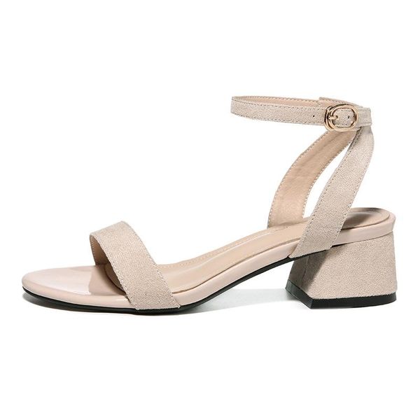 

sandals open-toe thick-heeled sandals, flat buckle solid color shoes for women, women's platform, Black