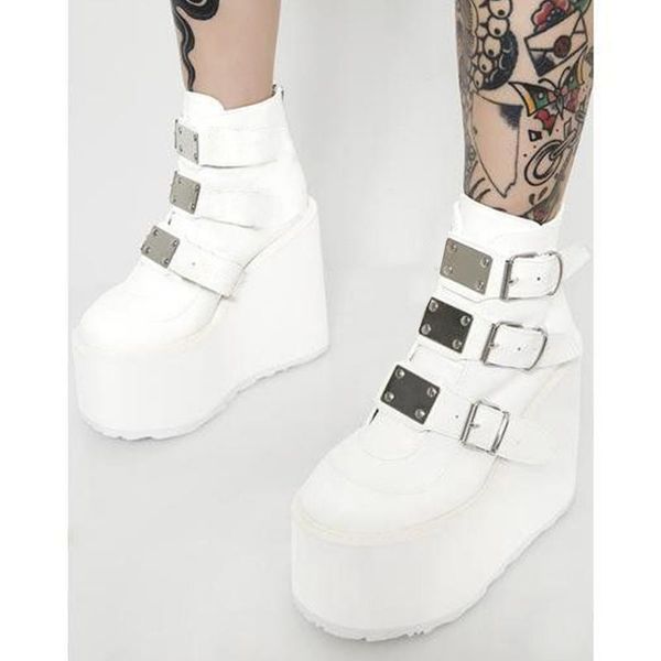 

boots platform autumn winter shoes women fashion mujer zapatos plus, Black