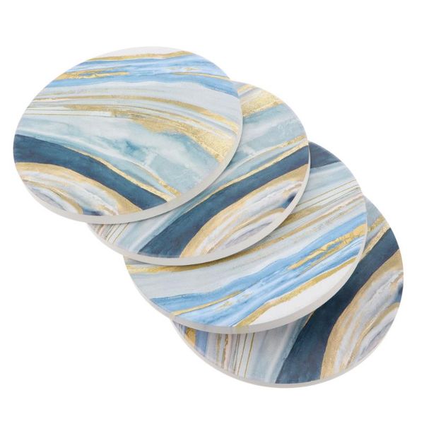 

mats & pads 4pcs creative coasters absorbent ceramic table round drink