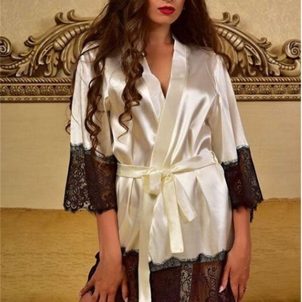 

bathrobe women's summer pajamas silk like robe large size bathrobe 123