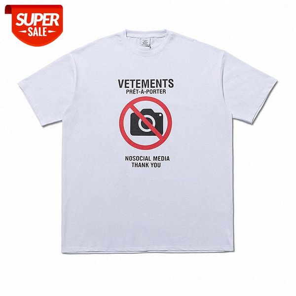 

streetwear men ss prohibits shooting camera letters printed loose short sleeve t-shirt #2x75, White;black