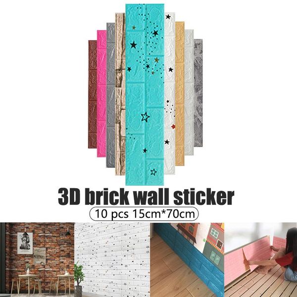 

wallpapers 3d brick pattern for tv background living room bedroom wall decor diy self-adhesive waterproof pe foam stickers