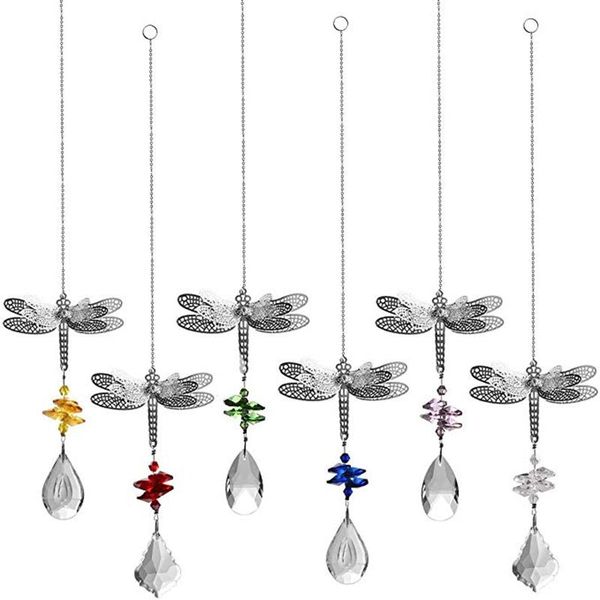 

decorative objects & figurines set of 6 dragonfly crystal suncatcher prisms bead hanging for windows garden wedding decor rainbow mak